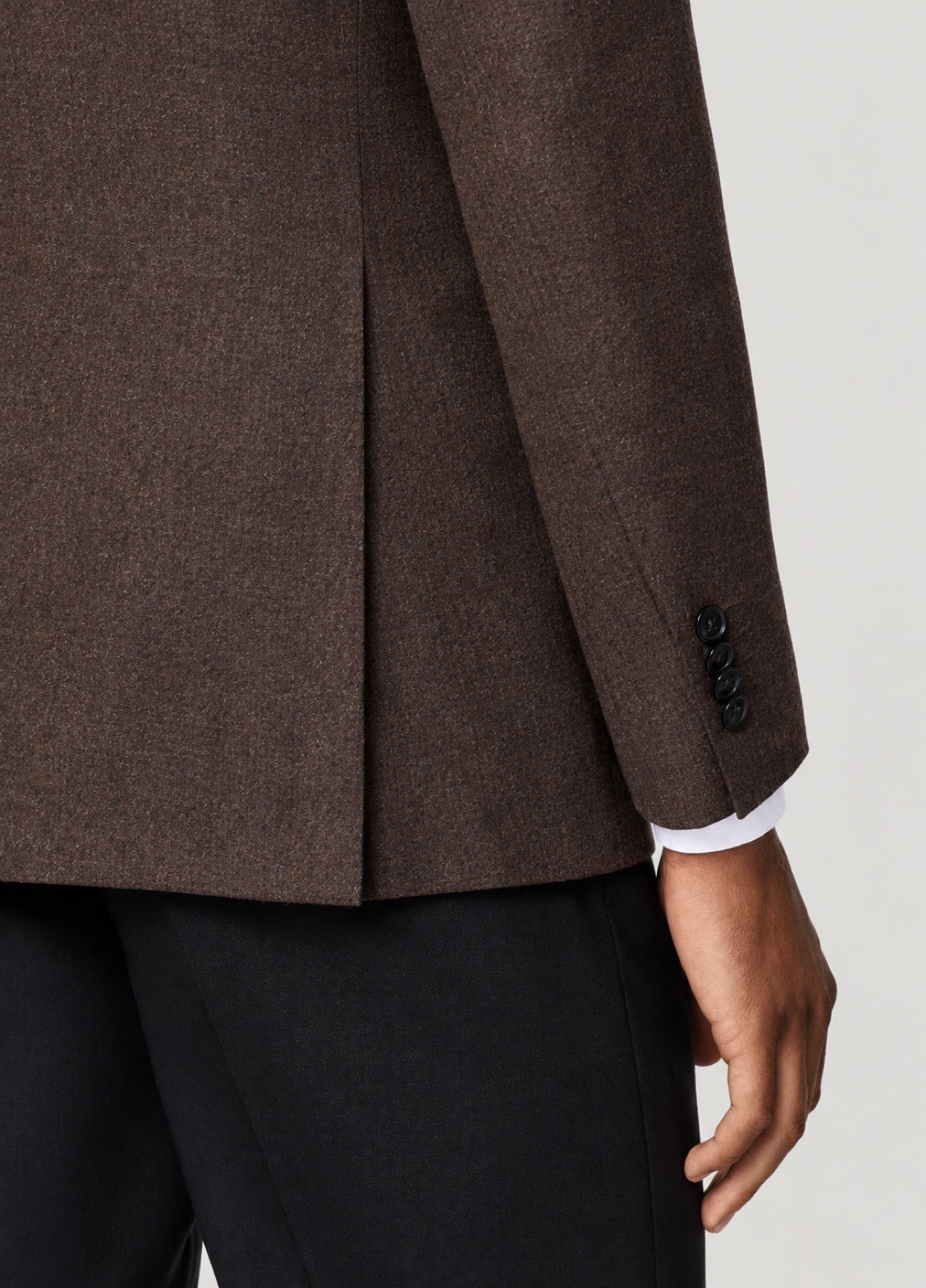 Blazer Oxford Tailored Fit 2 botones marrón jaspeado