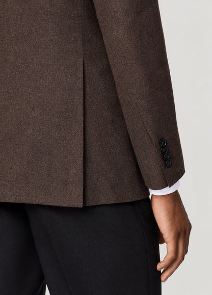 Blazer Oxford Tailored Fit 2 botones marrón jaspeado