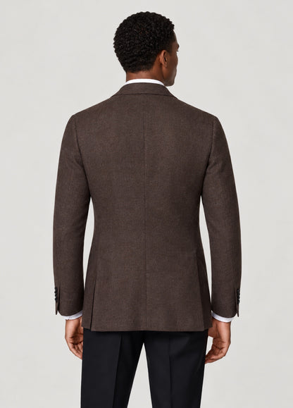 Blazer Oxford Tailored Fit 2 botones marrón jaspeado