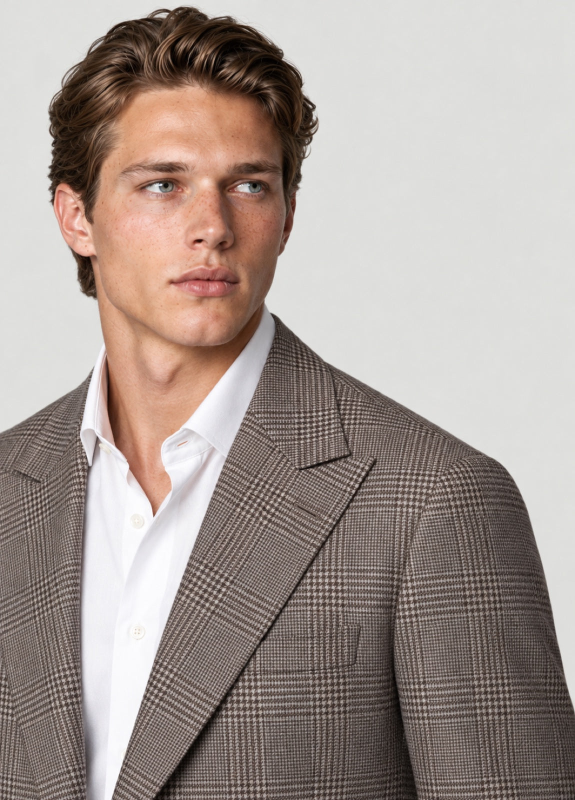 Blazer Oxford Tailored Fit 2 botones príncipe de Gales beige