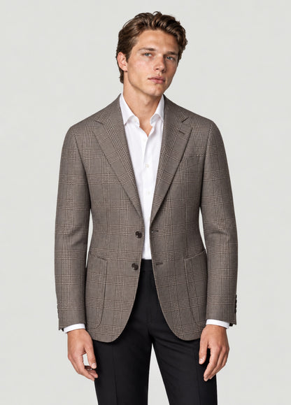 Blazer Oxford Tailored Fit 2 botones príncipe de Gales beige