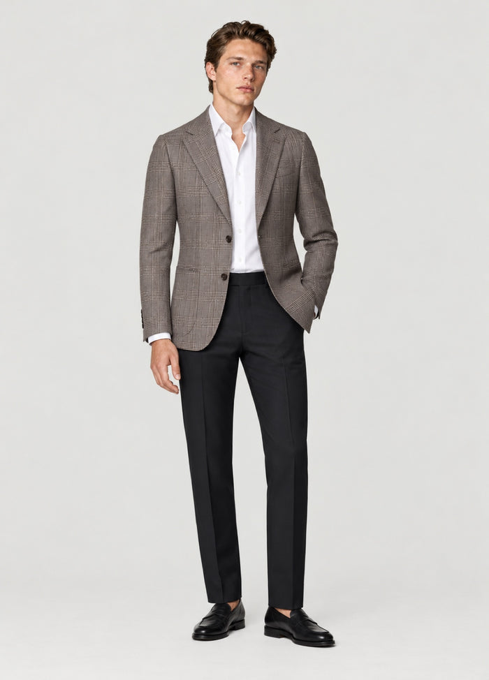 Blazer Oxford Tailored Fit 2 botones príncipe de Gales beige