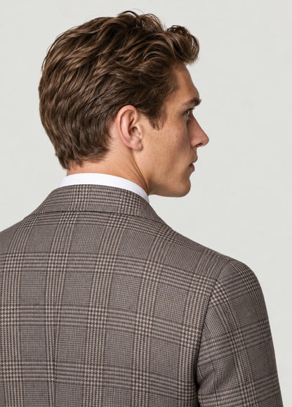 Blazer Oxford Tailored Fit 2 botones príncipe de Gales beige