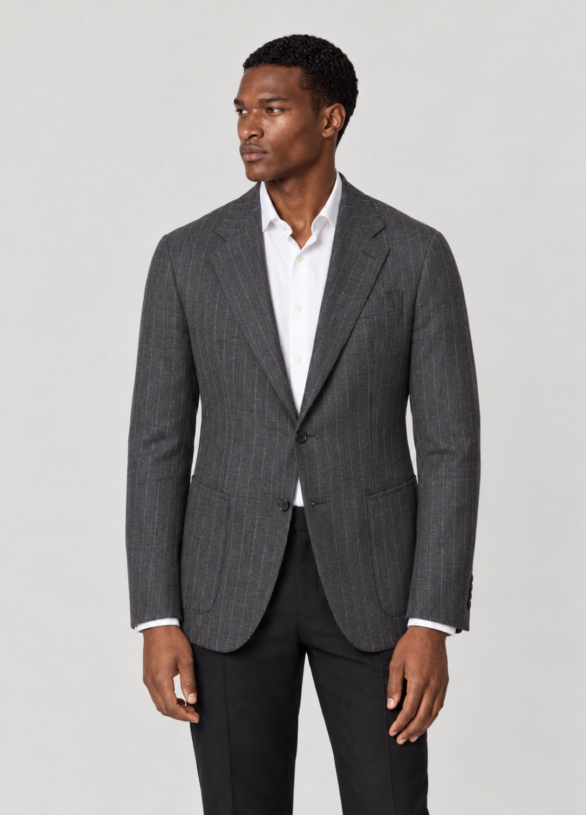 Blazer Oxford Tailored Fit 2 botones gris raya diplomática