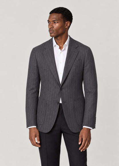Blazer Oxford Tailored Fit 2 botones gris raya diplomática