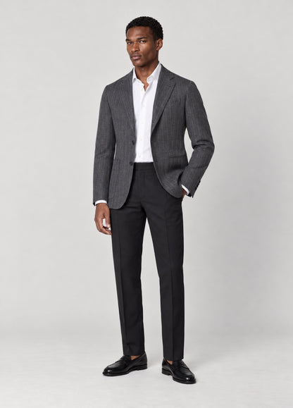 Blazer Oxford Tailored Fit 2 botones gris raya diplomática