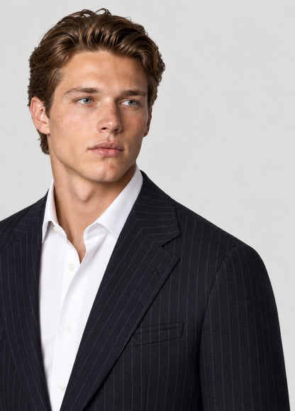 Blazer Oxford Tailored Fit 2 botones marino raya diplomática