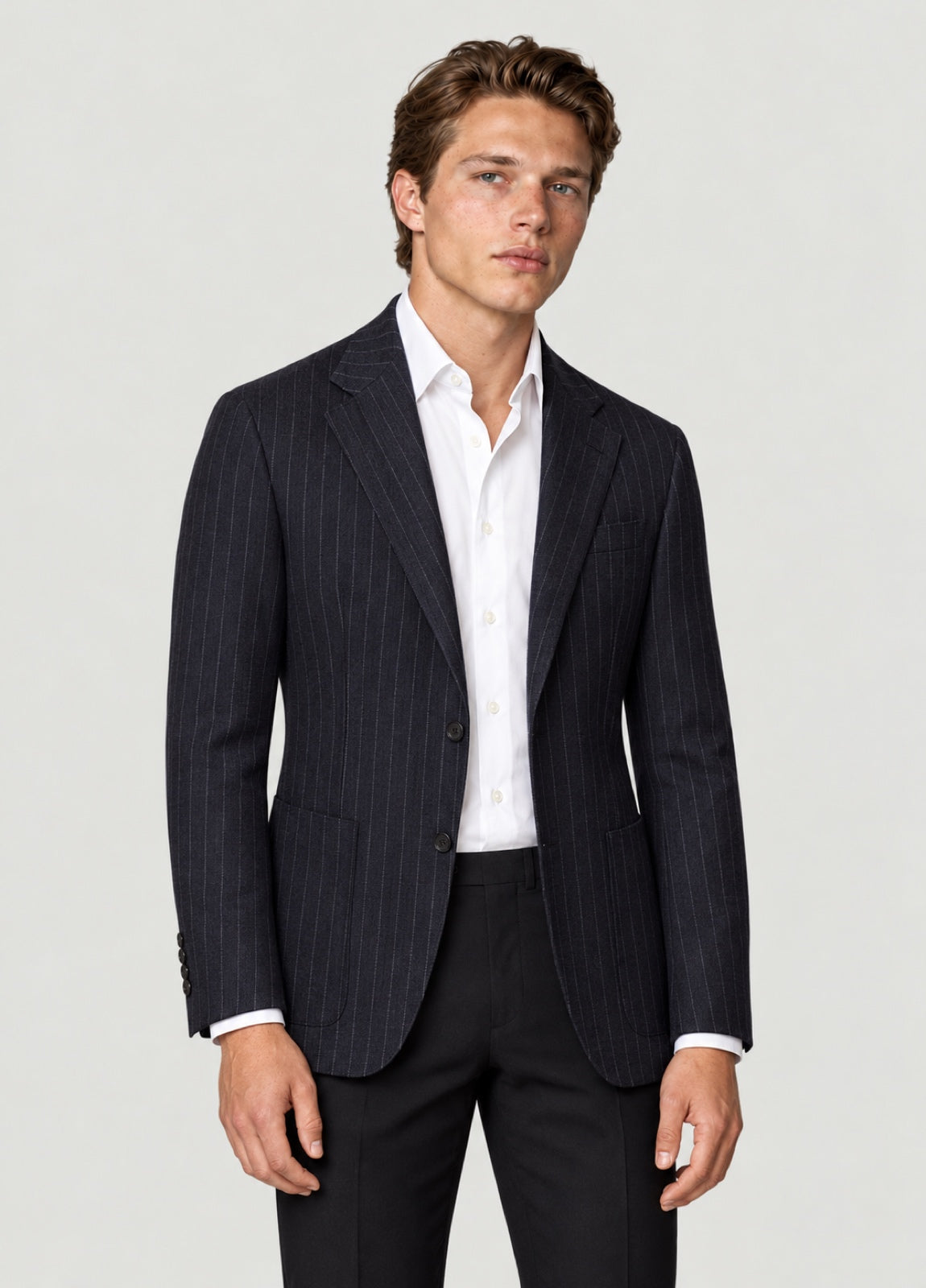 Blazer Oxford Tailored Fit 2 botones marino raya diplomática
