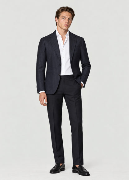 Blazer Oxford Tailored Fit 2 botones marino raya diplomática