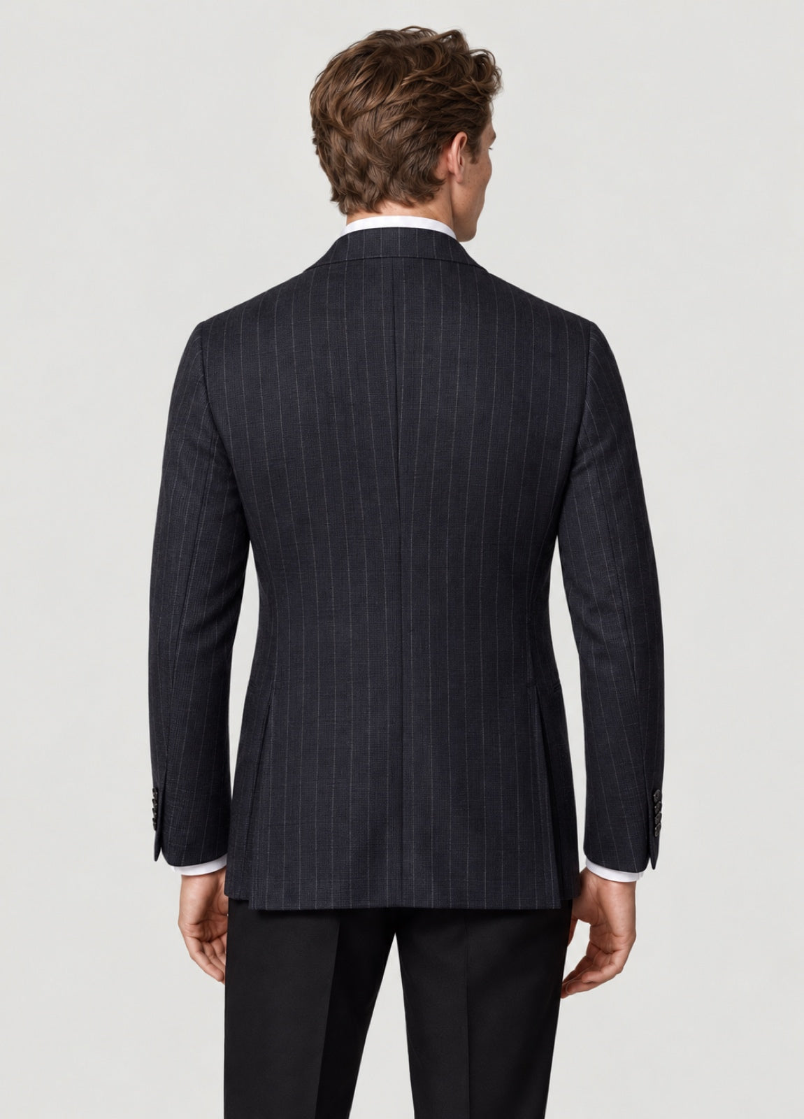 Blazer Oxford Tailored Fit 2 botones marino raya diplomática