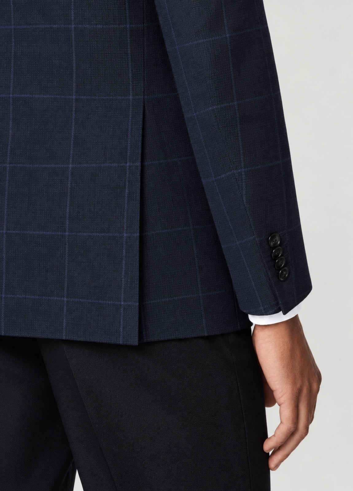 Blazer Oxford Tailored Fit 2 botones marino cuadro ventana azul