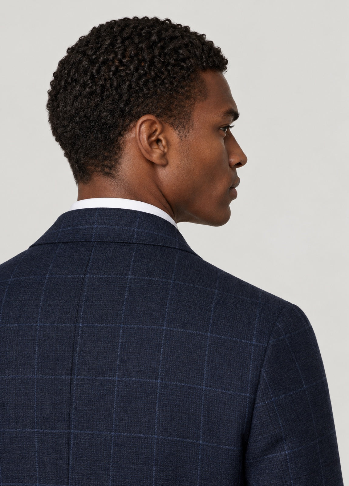 Blazer Oxford Tailored Fit 2 botones marino cuadro ventana azul