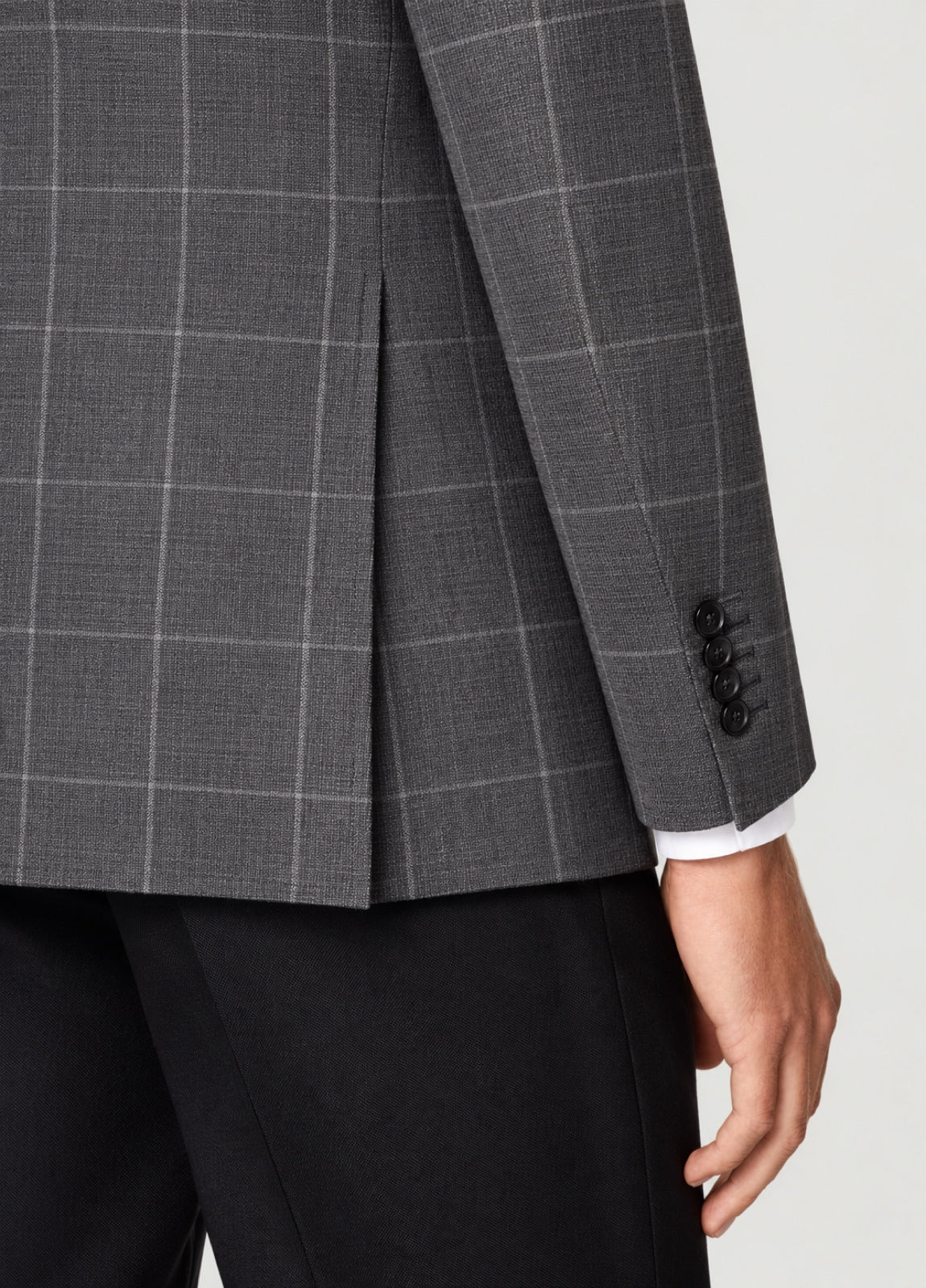 Blazer Oxford Tailored Fit 2 botones gris cuadro ventana
