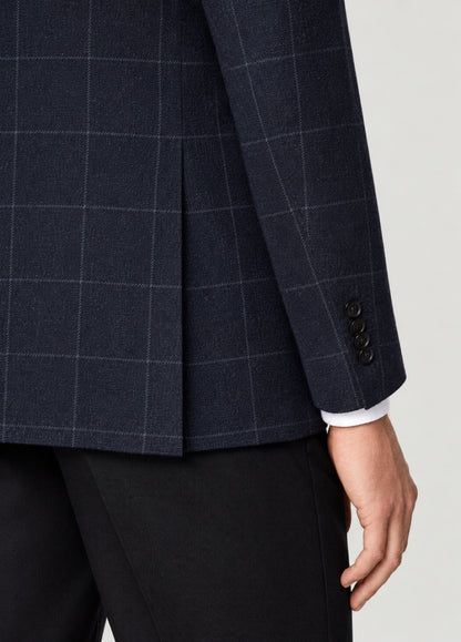 Blazer Oxford Tailored Fit 2 botones marino cuadro ventana blanco