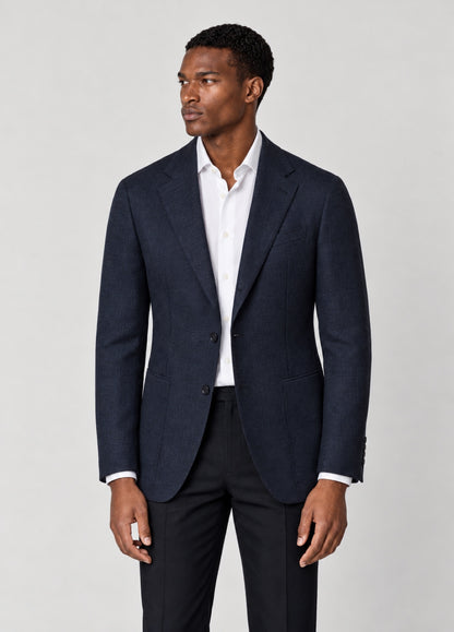 Blazer Oxford Tailored Fit 2 botones marino liso