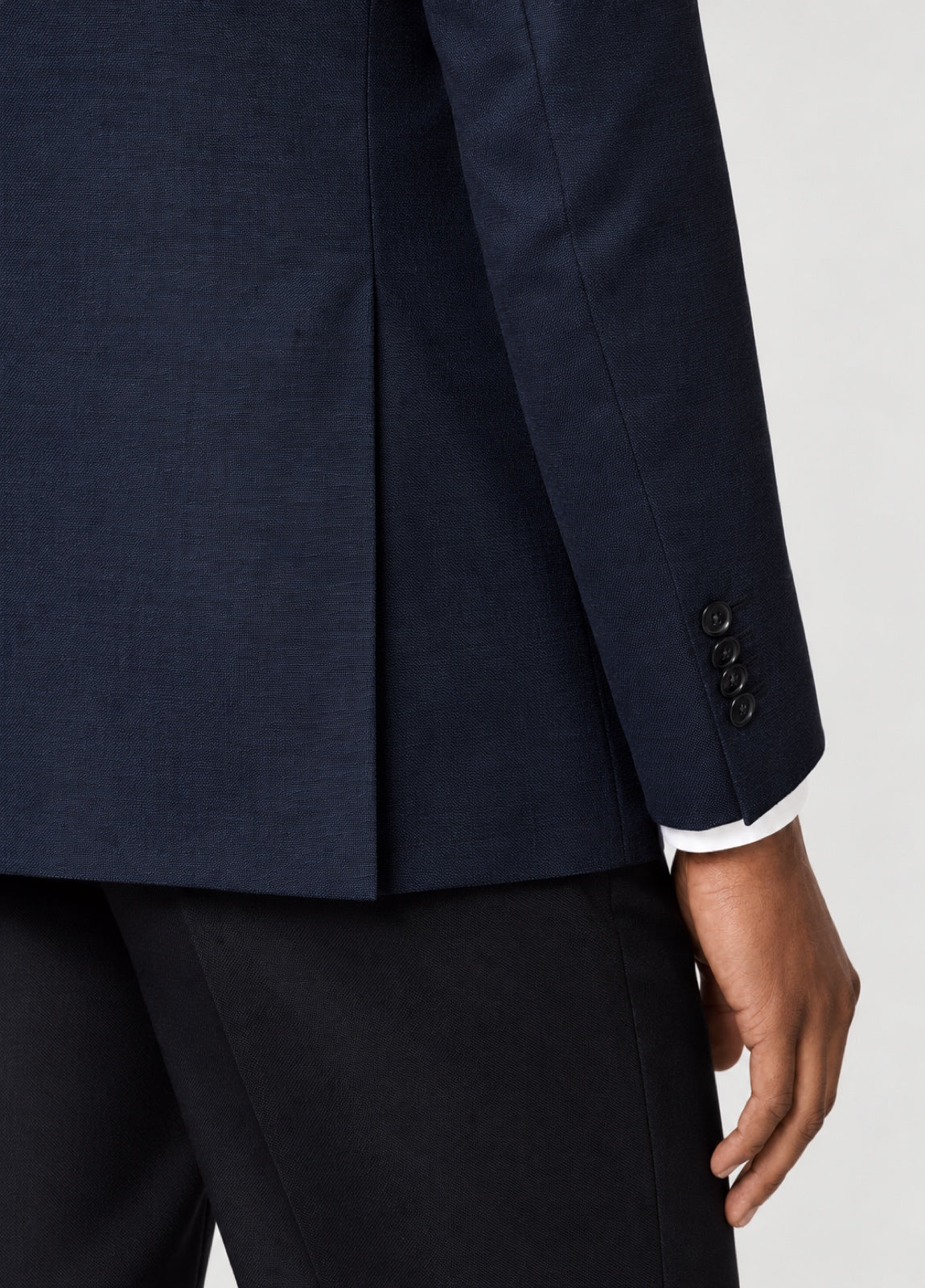 Blazer Oxford Tailored Fit 2 botones marino liso