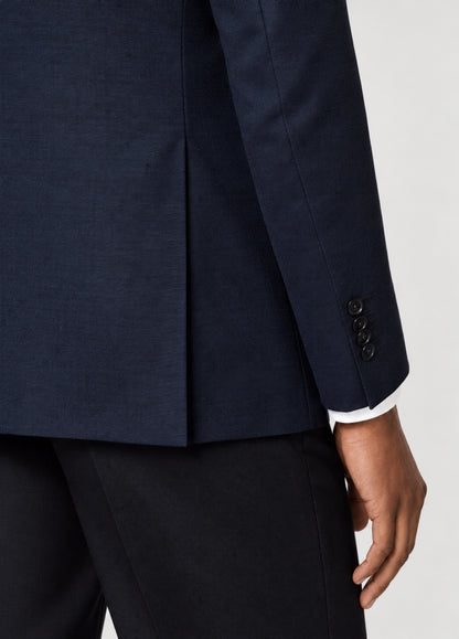 Blazer Oxford Tailored Fit 2 botones marino liso