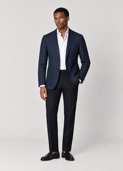 Blazer Oxford Tailored Fit 2 botones marino liso