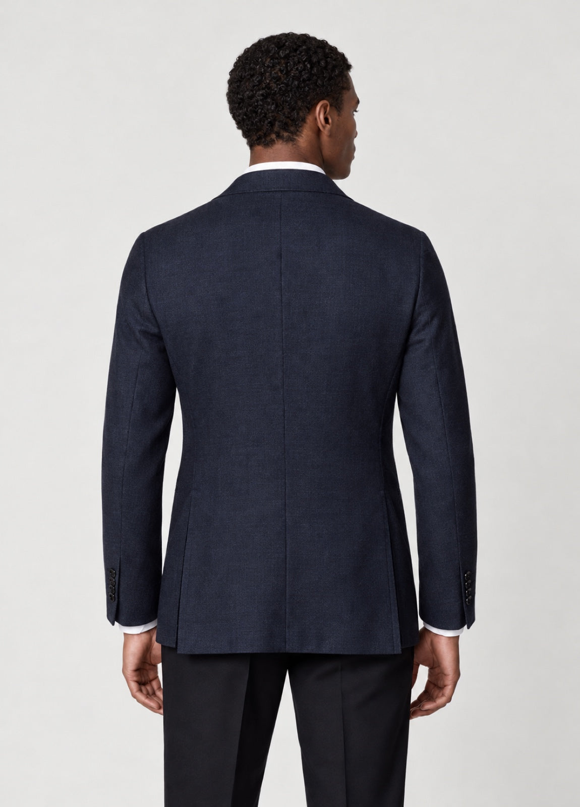Blazer Oxford Tailored Fit 2 botones marino liso