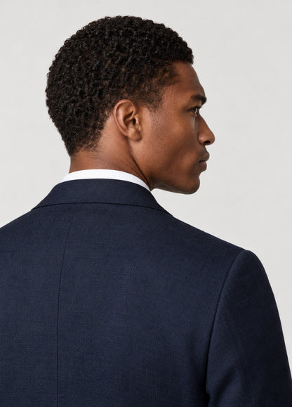 Blazer Oxford Tailored Fit 2 botones marino liso