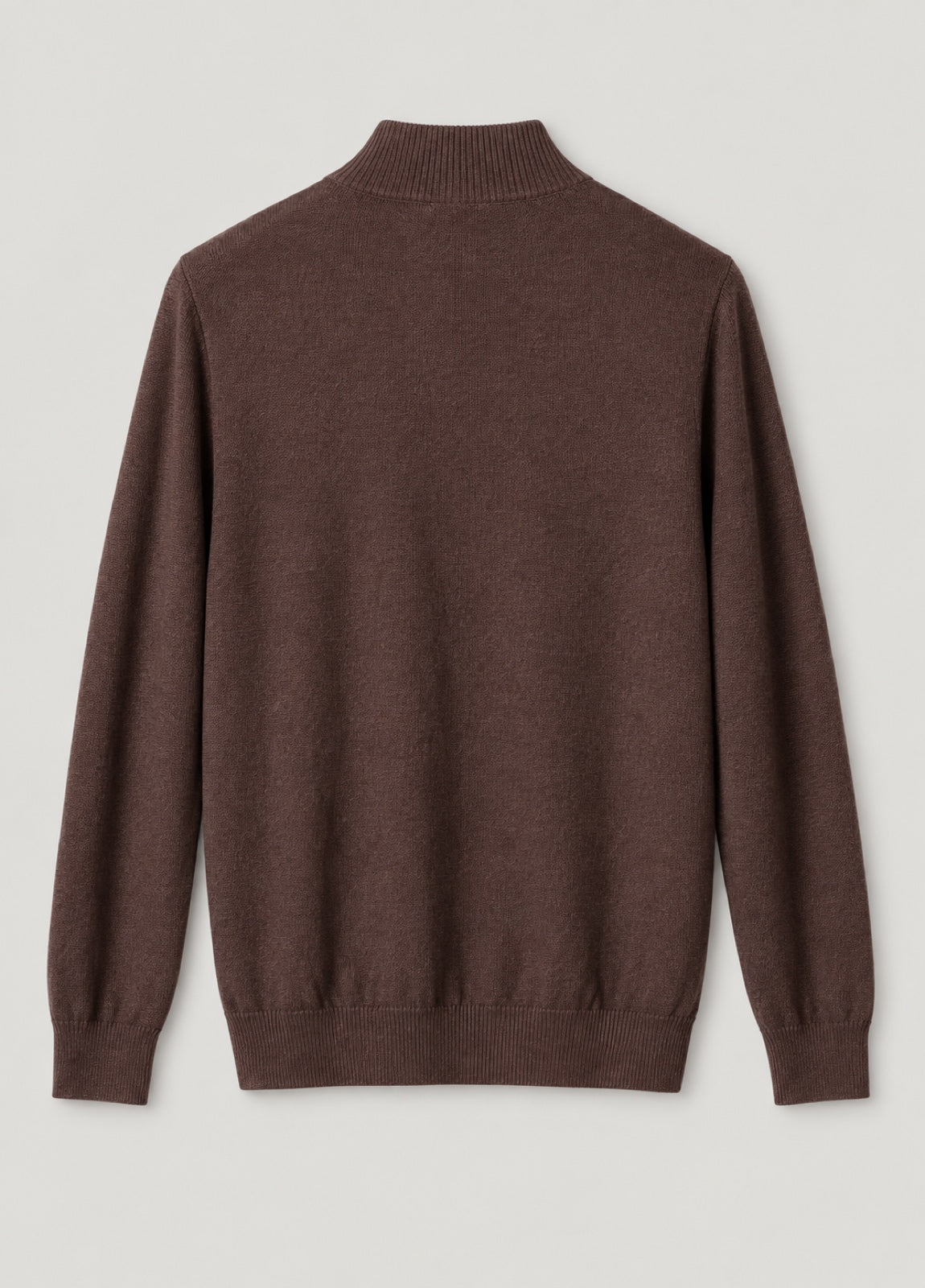 Jersey cuello zip punto de arroz marron
