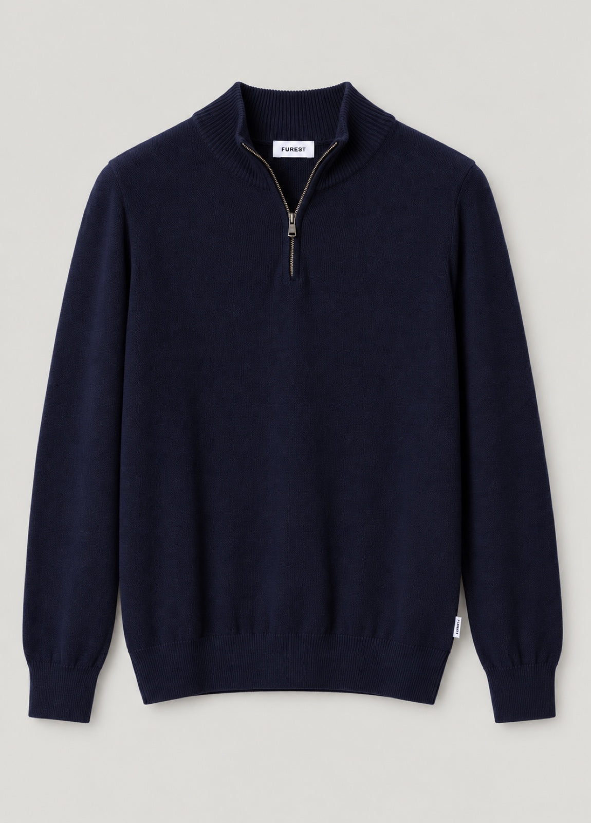 Jersey cuello zip punto de arroz marino