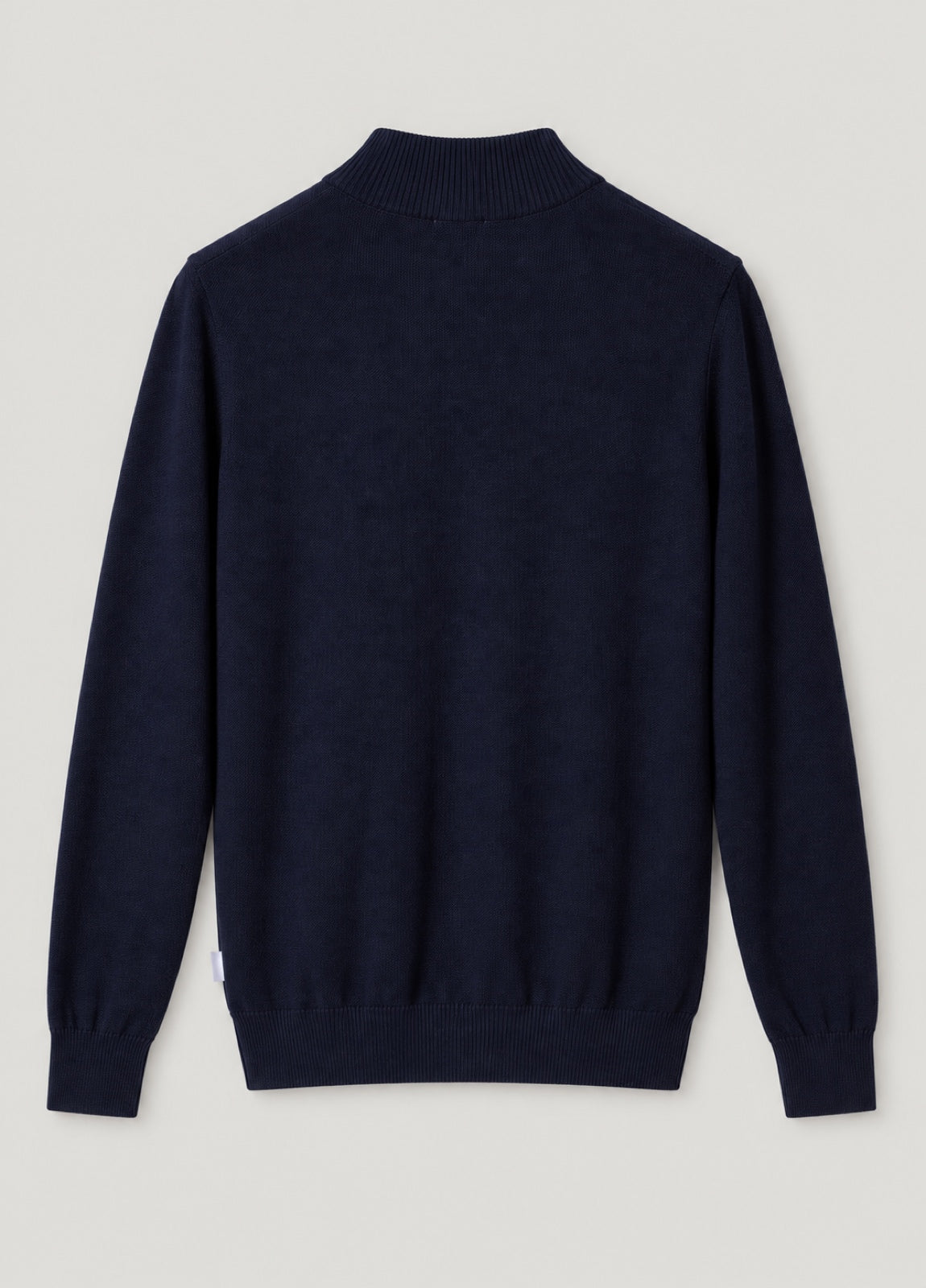 Jersey cuello zip punto de arroz marino