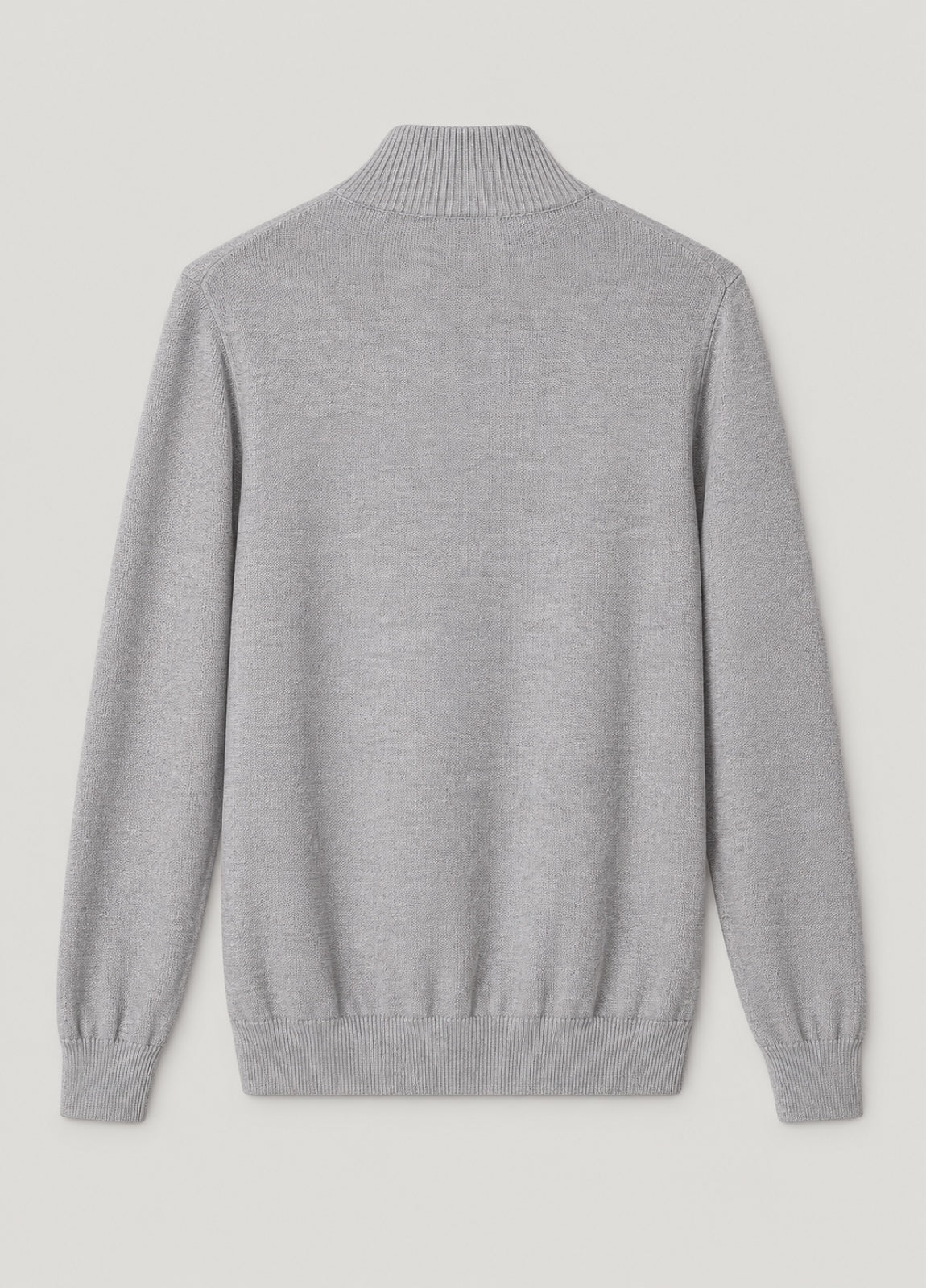 Jersey cuello zip punto de arroz gris perla