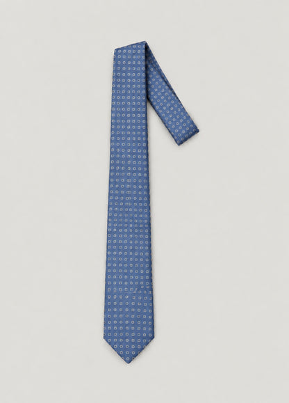 Corbata vestir topitos azul, entera