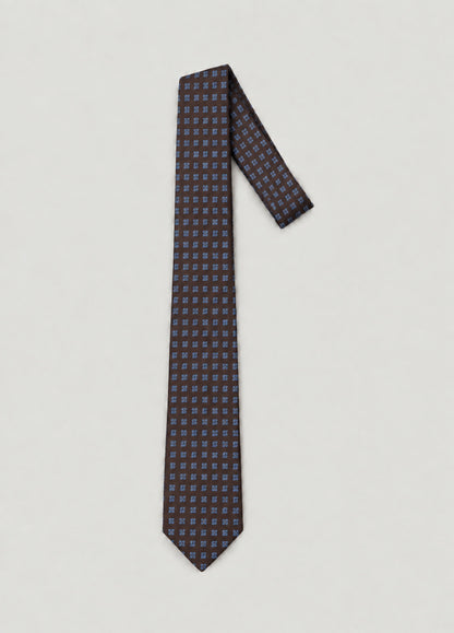 Corbata vestir cachemir marrón, entera