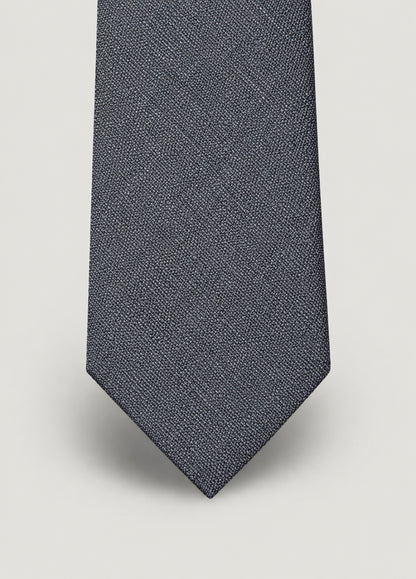 Corbata vestir grano gris, detalle