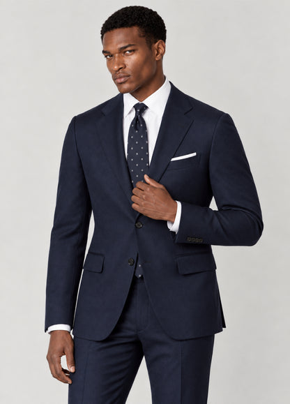 Traje Oxford Tailored Fit 2 botones marino liso a medida