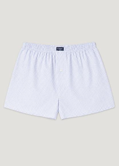 Boxer popelín cuadros celeste