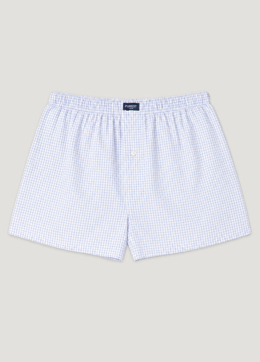 Boxer popelín cuadros celeste