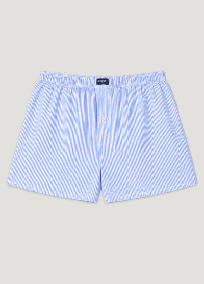 Boxer popelín rayas azul