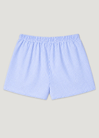 Boxer popelín rayas azul