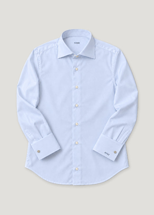 Camisa a medida Alfred pin point celeste