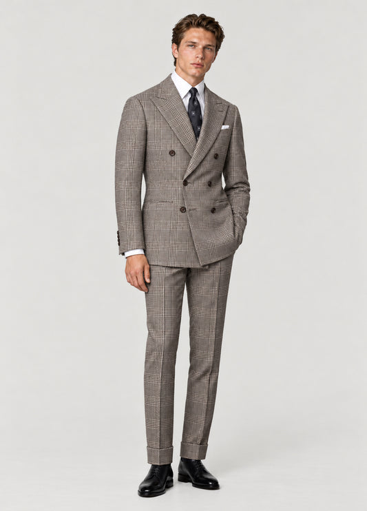 Traje Oxford Tailored Fit gris príncipe de Gales a medida
