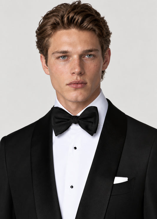 Esmoquin Oxford Tailored Fit solapa redonda negro a medida