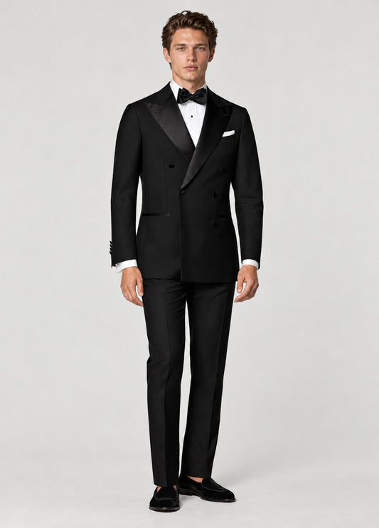 Esmoquin Oxford Tailored Fit cruzado negro a medida