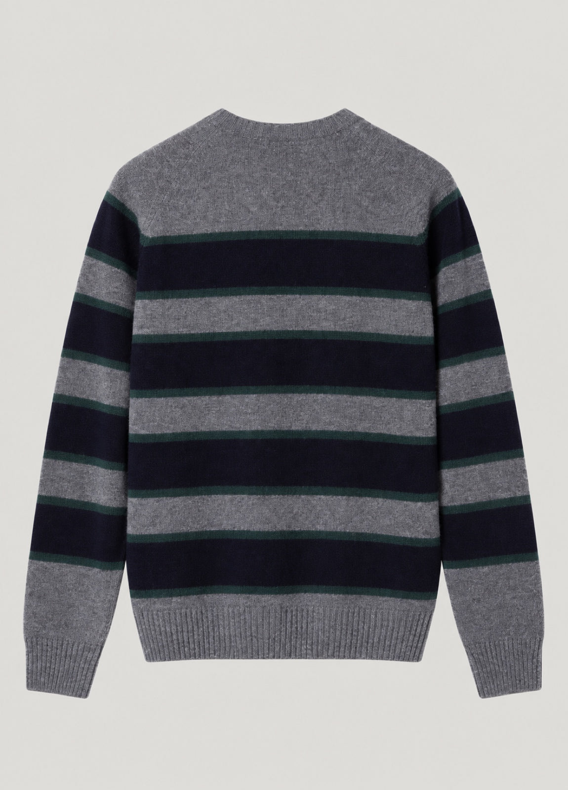 Jersey Ranglan Stripes Crew Neck Gris