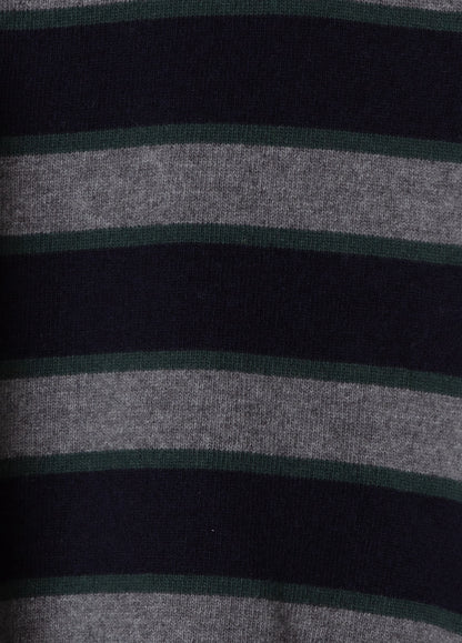 Jersey Ranglan Stripes Crew Neck Gris
