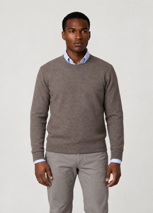 Jersey Crew Neck Grano Arroz Beige Melange