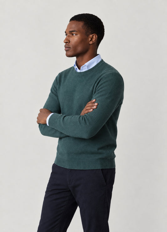 Jersey Crew Neck Grano Arroz Verde