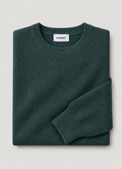 Jersey Crew Neck Grano Arroz Verde