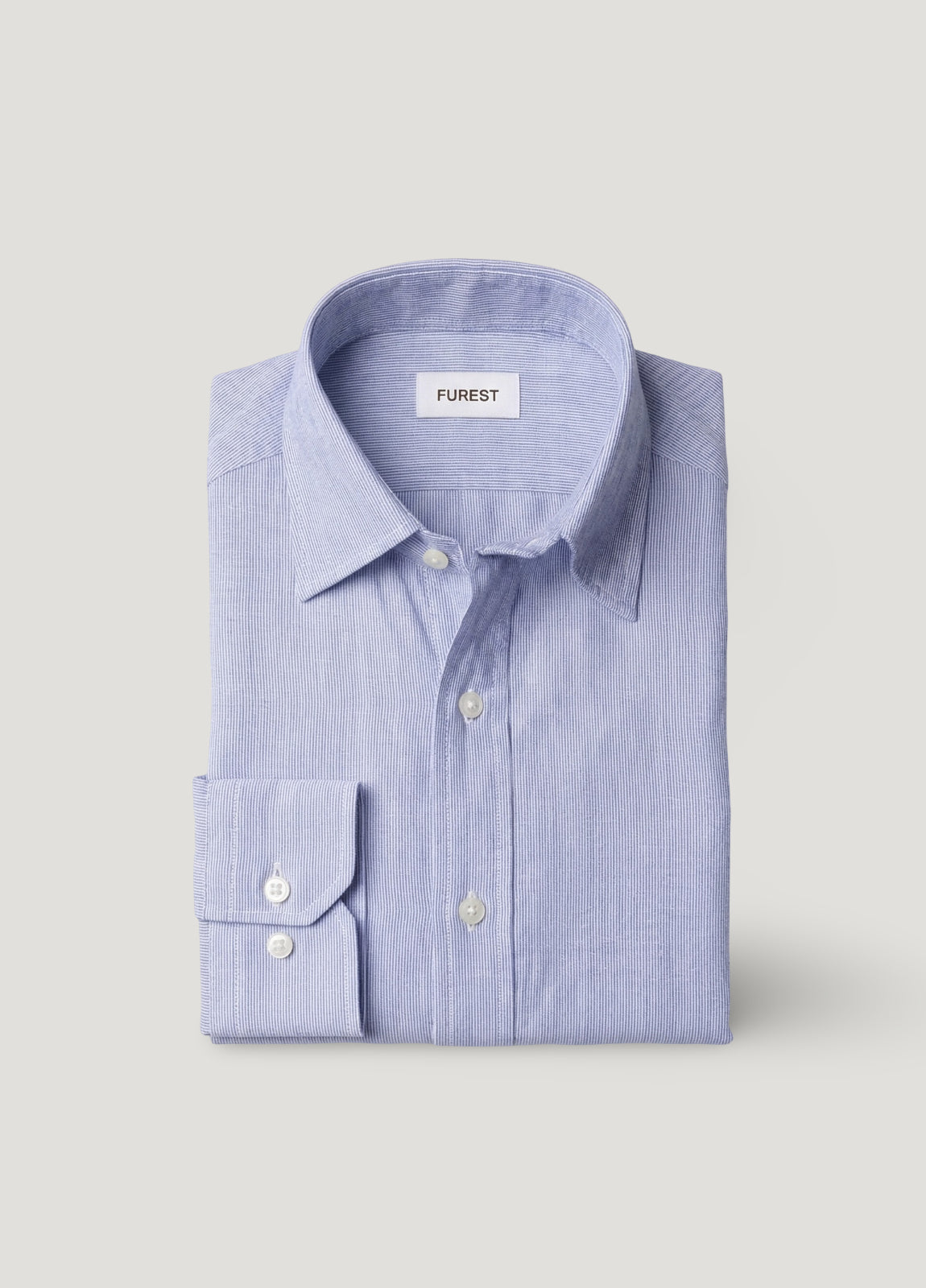Camisa algodón y lino rayas azul