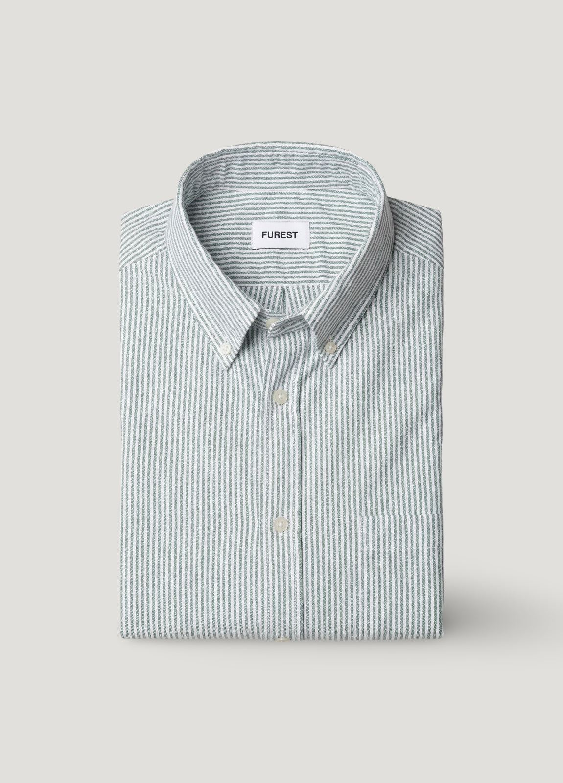 Green striped oxford shirt