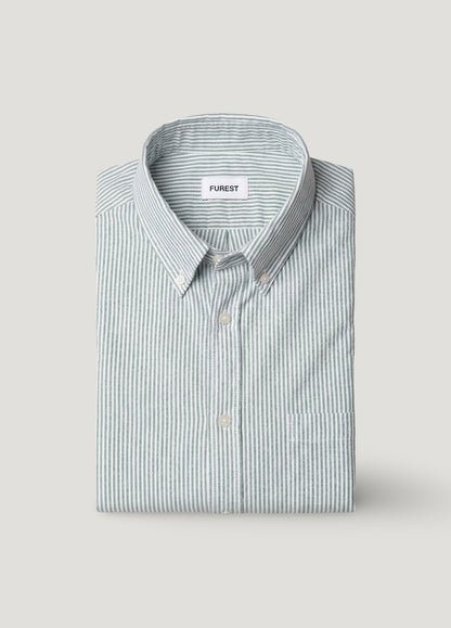 Green striped oxford shirt