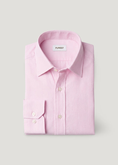 Camisa algodón y lino rayas rosa