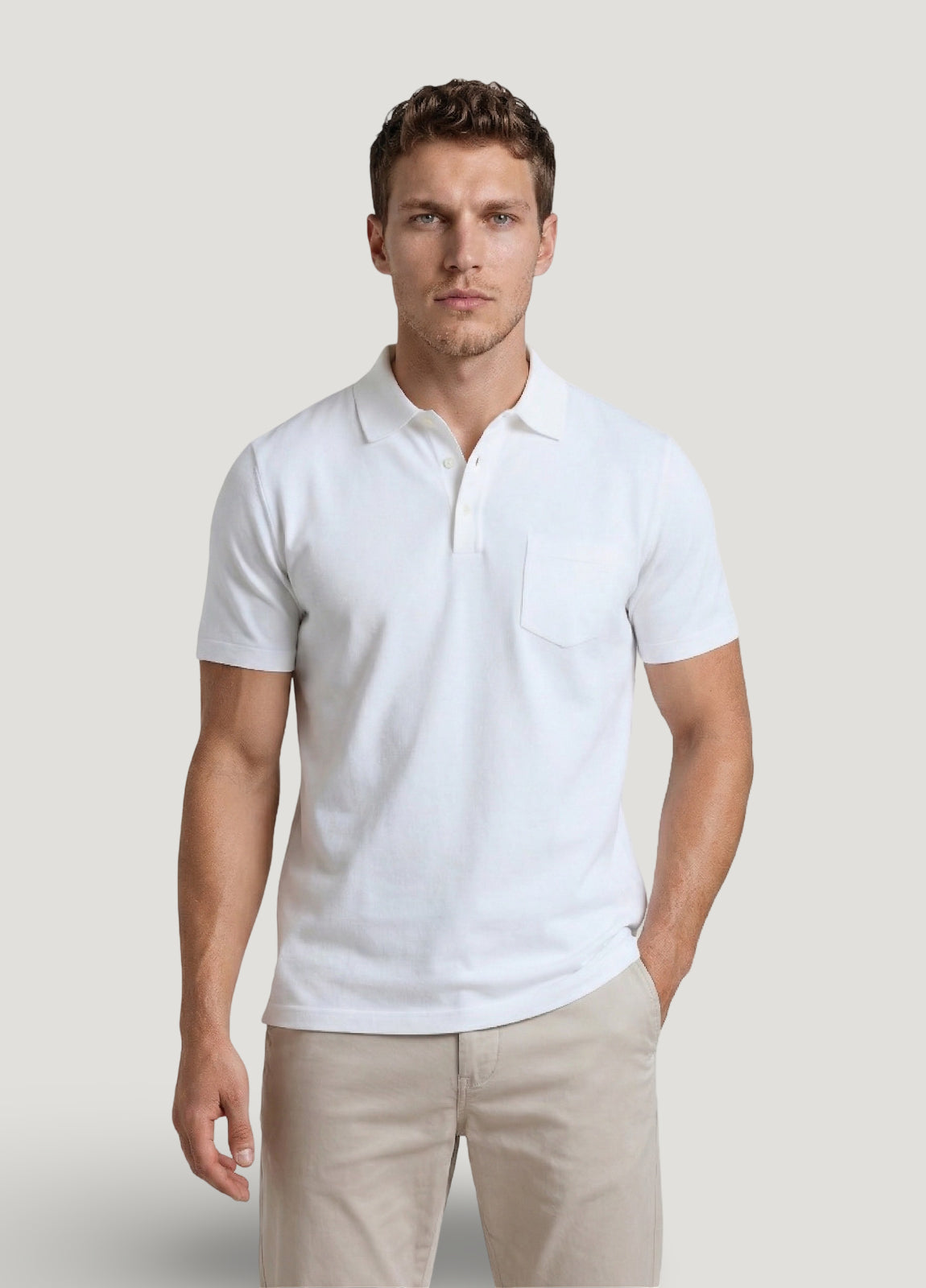 Polo manga corta algodón pima blanco